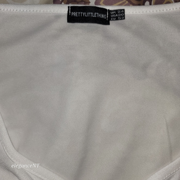 PrettyLittleThing White Ruched Blouse - Picture 8 of 8